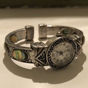 Vintage silver watch with stones